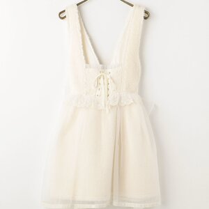 LIZ LISA Plush Bustier Jumper Skirt White