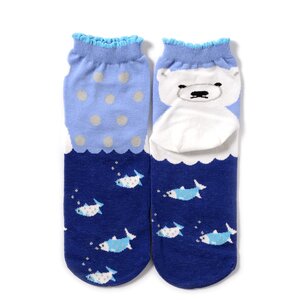 High-Cut Polar Bear Socks Light Blue