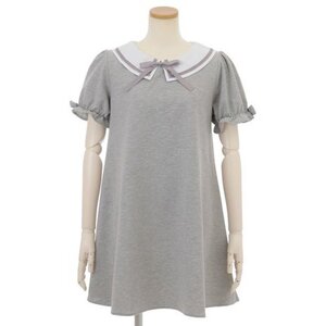 LIZ LISA Ribbon Fleece-Lined Dress Gray