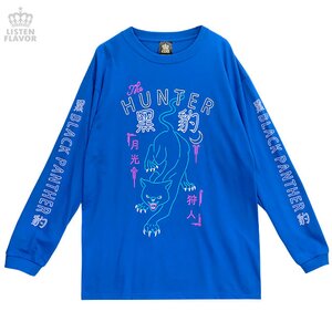 LISTEN FLAVOR Black Panther Long T-Shirt Blue