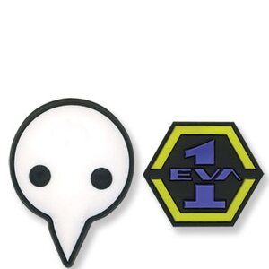 Evangelion EVA 1 & Angel Logo PVC Pin Set