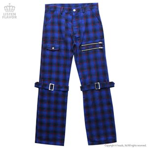 LISTEN FLAVOR Checkered Convertible Bondage Pants Blue L