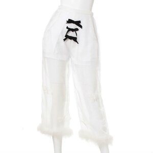 Swankiss Butterfly Chiffon Pants White