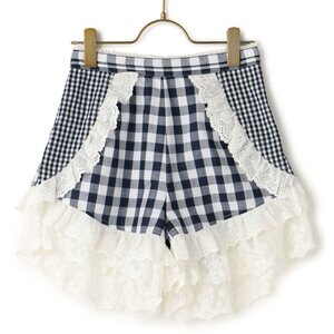 LIZ LISA Gingham Frill Shorts Navy