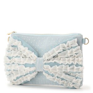 LIZ LISA Frilled Ribbon Clutch Bag Blue