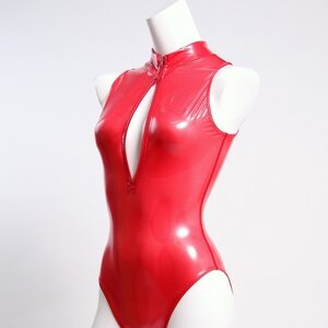 REALISE Front Zipper Competitive Swimwear Costume (Red) M