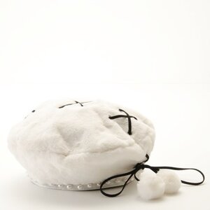 Swankiss Bonbon Lace-Up Beret White