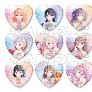 Love Live! Hasu no Sora Jogakuin School Idol Club Tradable Heart-shaped Tin Badge Ver.AURORA FLOWER (1 Piece) [Pre-order]