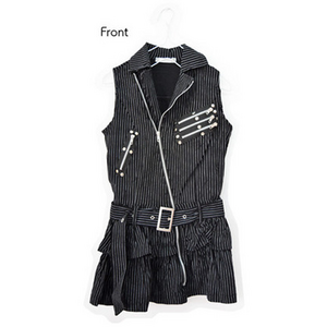 ACDC RAG Punk Zip-Up Sleeveless Dress Striped