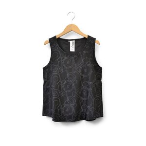 Hatsune Miku Pixel Icon Pattern Black Tank Top M