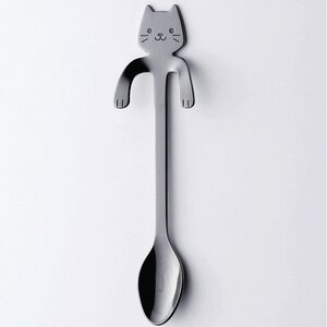 Cat Coffee Spoon Black