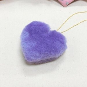 Le cocone Big Heart Fake Fur Necklace Purple