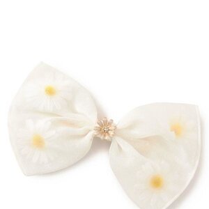 LIZ LISA Flower Ribbon Barrette White