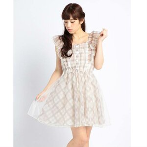 LIZ LISA Sheer Check Dress Pink