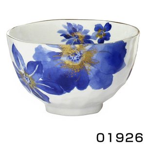 Aika Mino Ware Bowl Chinese Clematis & Chrysanthemum