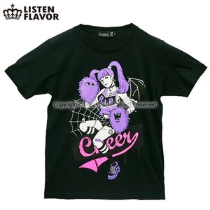 LISTEN FLAVOR Devil Cheer Girl T-Shirt Black M