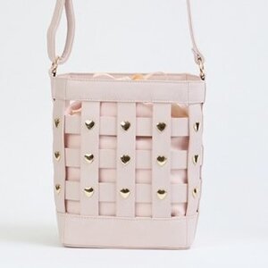 Honey Salon Studded Lattice Bag Light Pink