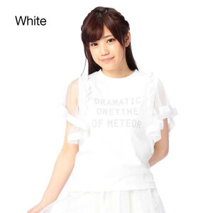 LIZ LISA Shoulder Frill T-Shirt White