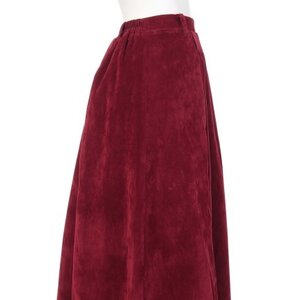 Swankiss Frame Embroidered Long Skirts Wine Red