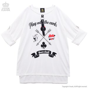 LISTEN FLAVOR Playing Card Roll Sleeve Cutsew White