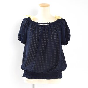 OLIVE des OLIVE Coordinated Smocked Blouse Navy
