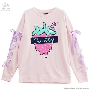LISTEN FLAVOR Melty Guilty Berry Lace-Up Trainer Baby Pink
