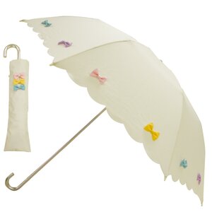 pink trick Colorful Ribbon Collapsible Umbrella (Rain/UV Protective) White