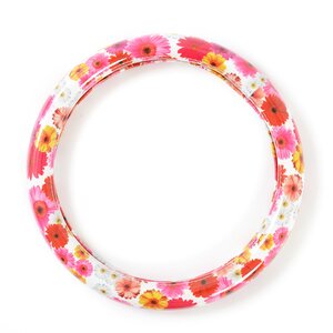 Humming Girl Flower Steering Wheel Cover Pink