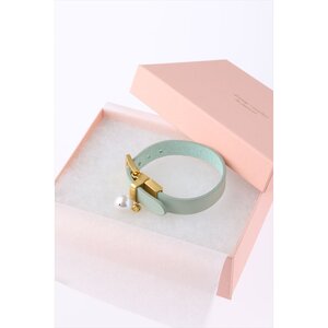 Honey Salon Honey Leather Bracelet Mint Green