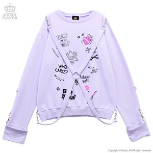 LISTEN FLAVOR Graffiti Harness Pullover Lavender