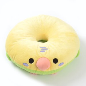 Kotori Tai Dodeka Bird Donut Cushion Green Budgerigar