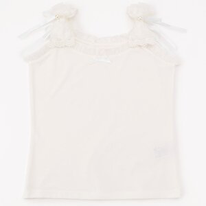 LIZ LISA Shoulder Ribbon Tank Top White