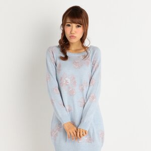LIZ LISA Rose Angora Blend Sweater Dress Blue