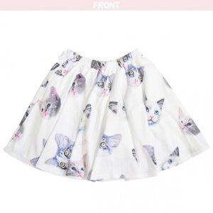 ACDC RAG Cat Flared Skirt White