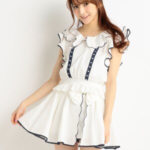 LIZ LISA Dungaree Blousing Top White