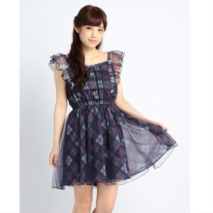 LIZ LISA Sheer Check Dress Navy