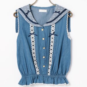 LIZ LISA Dungaree Sailor Top Blue