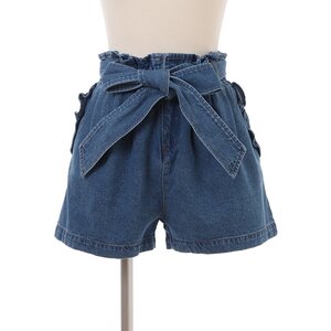 LIZ LISA Denim Belt Shorts Medium Blue