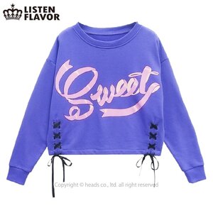 LISTEN FLAVOR Sweet Logo Lace-Up Sweatshirt Purple