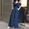 LIZ LISA Ribbon Denim Overalls