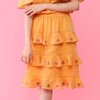 Honey Salon Embroidered Floral Linen Skirt