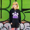 Listen Flavor Creepy Monster Fleece-Lined Raglan Hoodie Dress