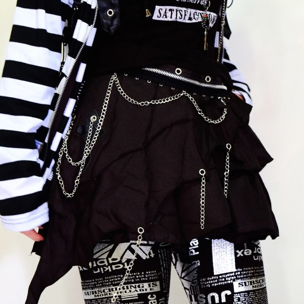 ACDC RAG 3-Layer Assymetrical Skirt: ACDC RAG - Tokyo Otaku Mode (TOM)