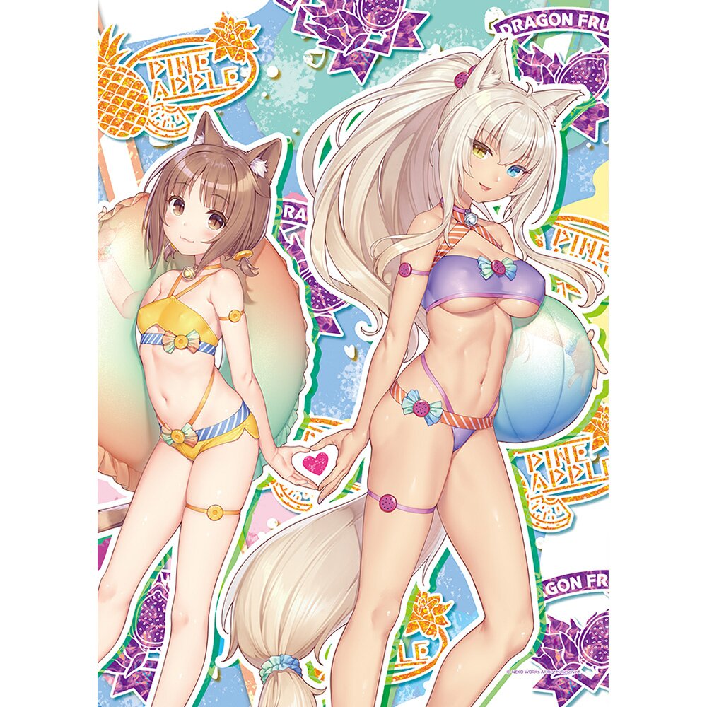 ネコぱら 水着ver. B2タペストリー NEKO WORKs NEKOPARA Nekopara W Suede B2 Tapestry Azuki & Coconut: Swimsuit Ver