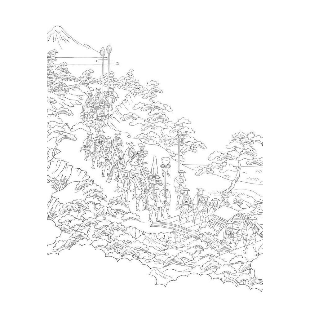 Traditional Kyoto Motifs Art Therapy Coloring Book for Grown-Ups