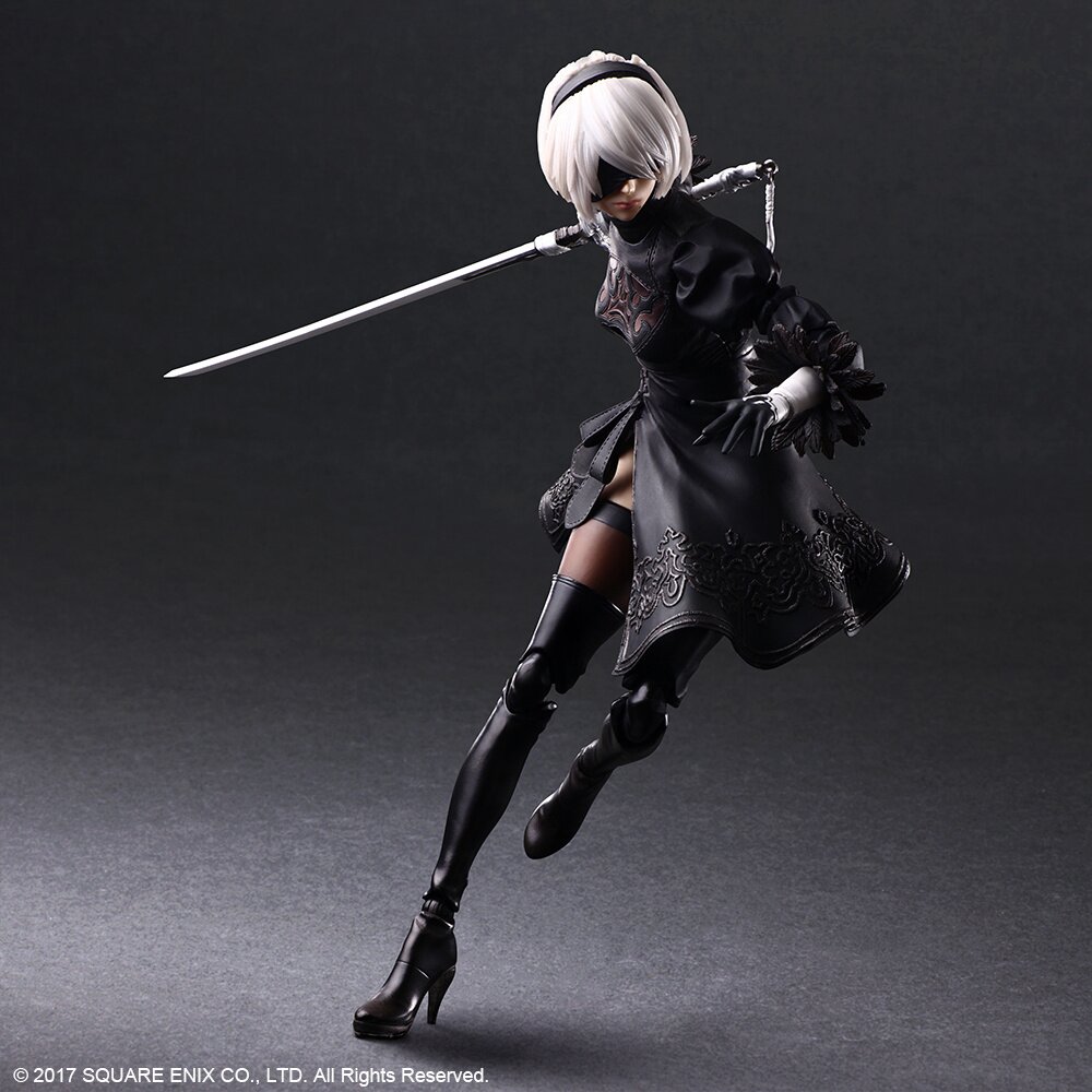 Square Enix NieR Automata Play Arts Kai 2B YoRHa No. 2 Type B Deluxe Ver.  Figure (black)