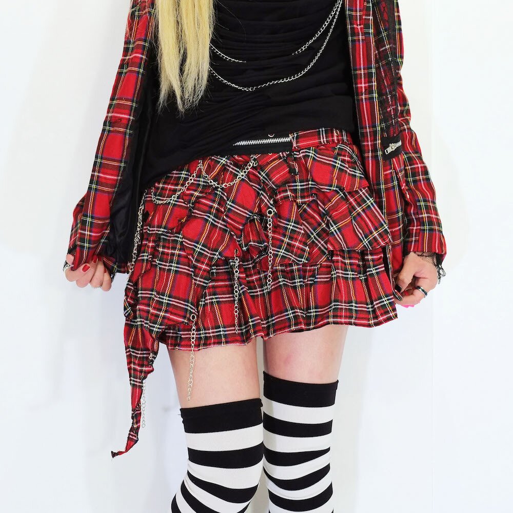 ACDC RAG 3-Layer Assymetrical Skirt: ACDC RAG - Tokyo Otaku Mode (TOM)