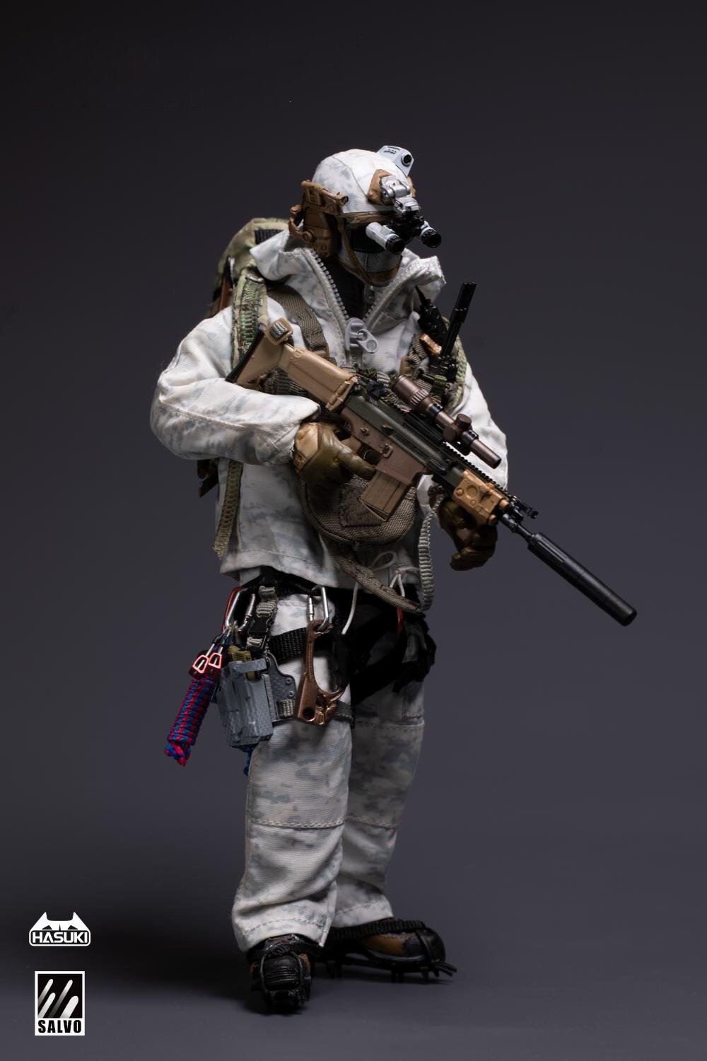 ミリタリー HASUKI SALVO Black Ops Unkown Operator Hasuki 1/12 SALVO Black Ops NO.2 Action Figure (SA02