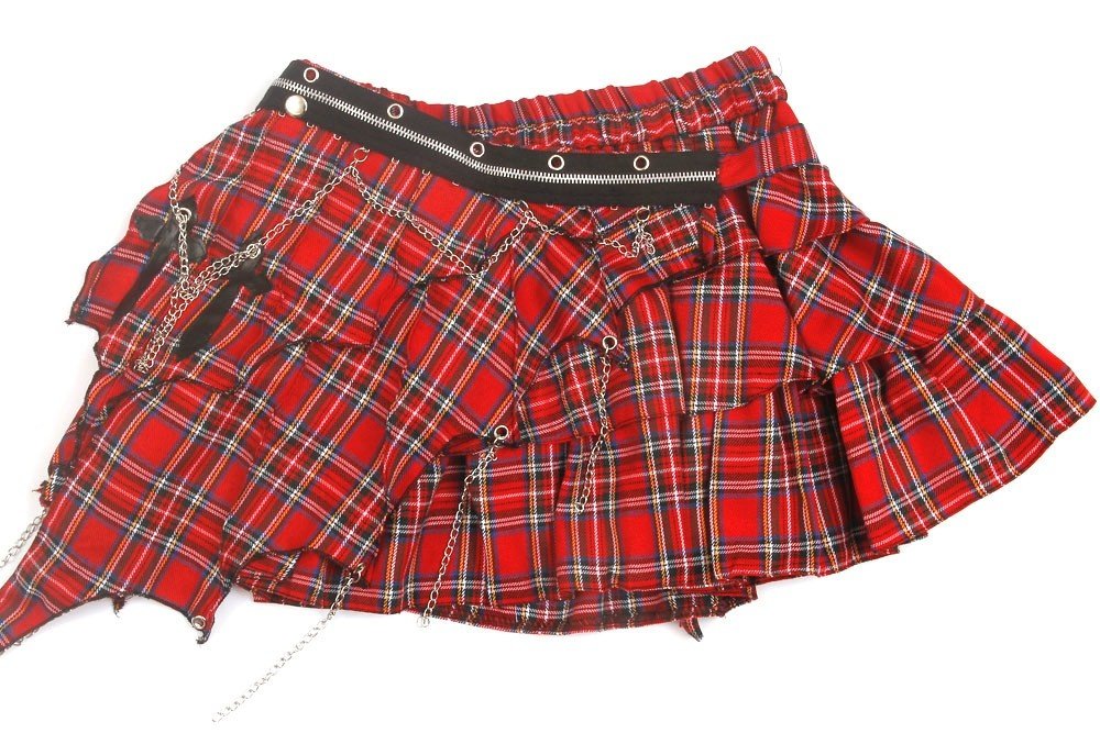 ACDC RAG 3-Layer Assymetrical Skirt: ACDC RAG - Tokyo Otaku Mode (TOM)