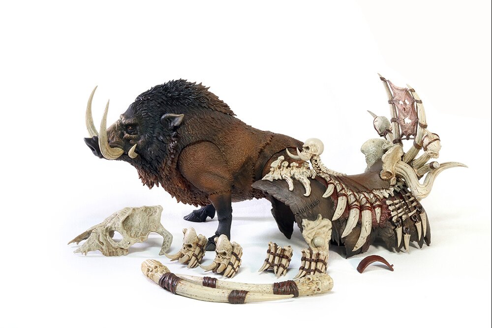 伊*雄様 mpblures big boar R Battle Boar Bonestabber (Brown) 1/12 Scale Action Figure